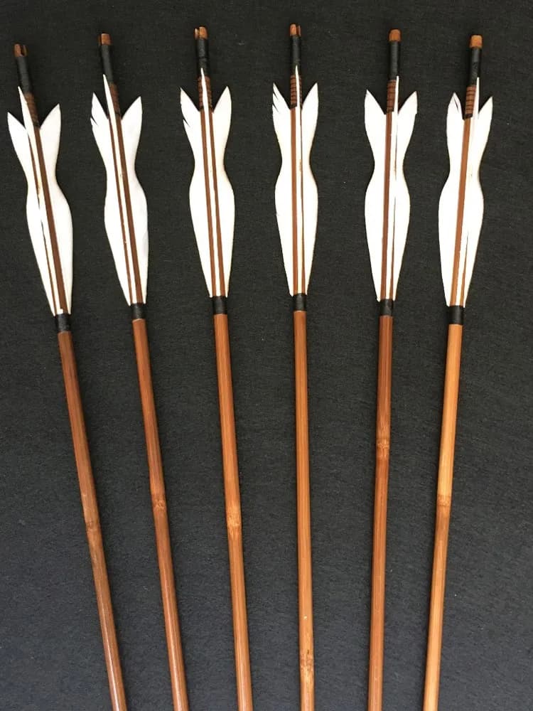 6/12/24pcs 28''-34'' Boogschieten Handgemaakte Bamboe Pijlen 5 Inch Kalkoenveren Voor Recurve Boog/Rechte Boog/Amerikaanse Boog Jacht