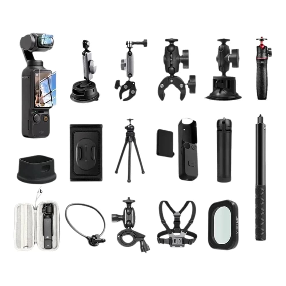 Accessoireset voor DJI Osmo Pocket 3 Case Magnetische beugel Desktop Base Mount Selfie Stick Statief Glazen schermbeschermer