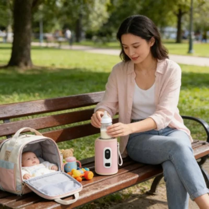Ultimate Reisset voor het voeden: 6000mAh slimme fleswarmer met directe verwarming & temperatuurregeling
