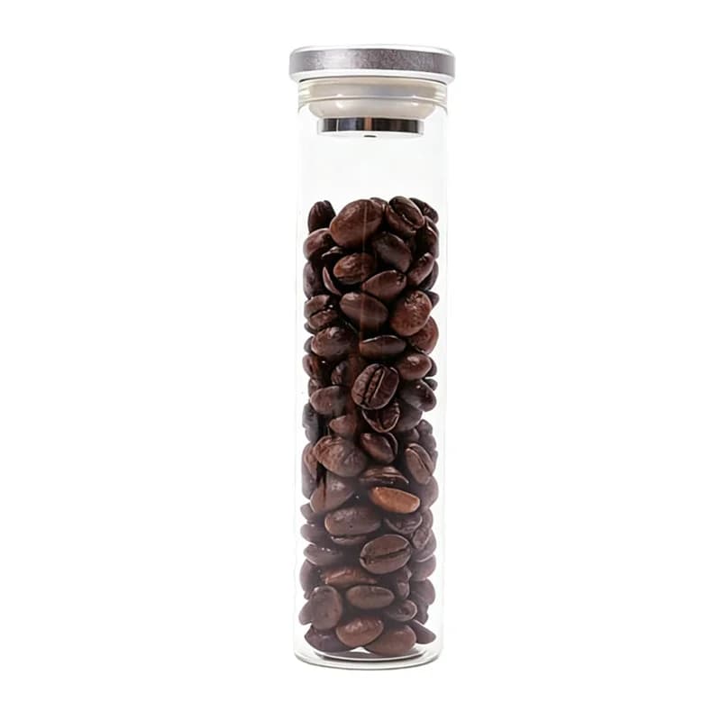 150mm 120mm Koffiebonen Bewaarbuis Display Glazen Fles met Metalen Dop Eenrichtingsventiel Koffiebonencontainer Afgesloten Pot