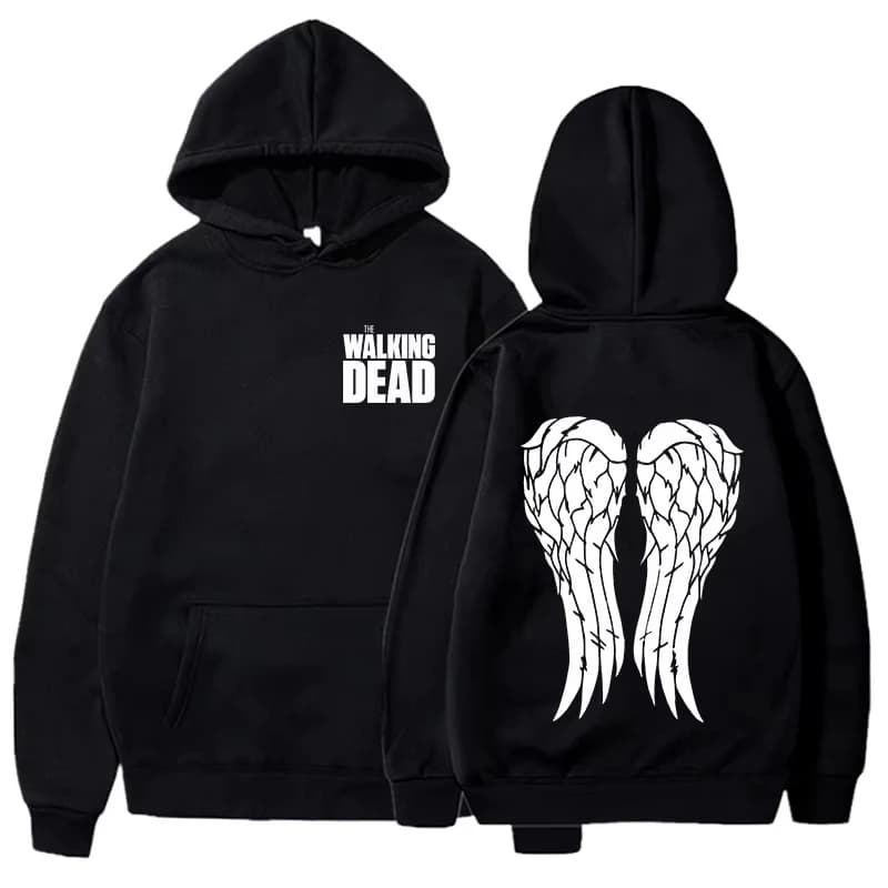 026 Nieuwe modieuze en interessante Walking Dead Printed Crow Casual heren- en dameshoodie voor herfst_winter buitensporten