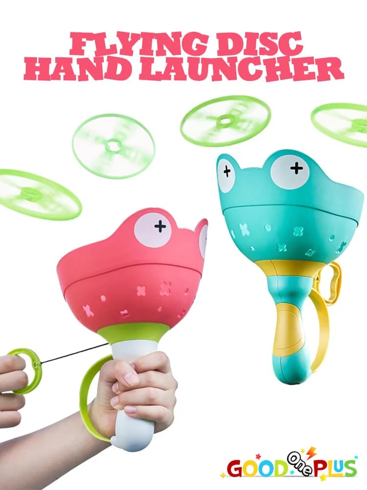 Flying Disc Launcher Speelgoed Outdoor Hand Flying Disc Flying Saucer Pull String Throw Catch Jump Sport Games Speelgoed voor kinderen
