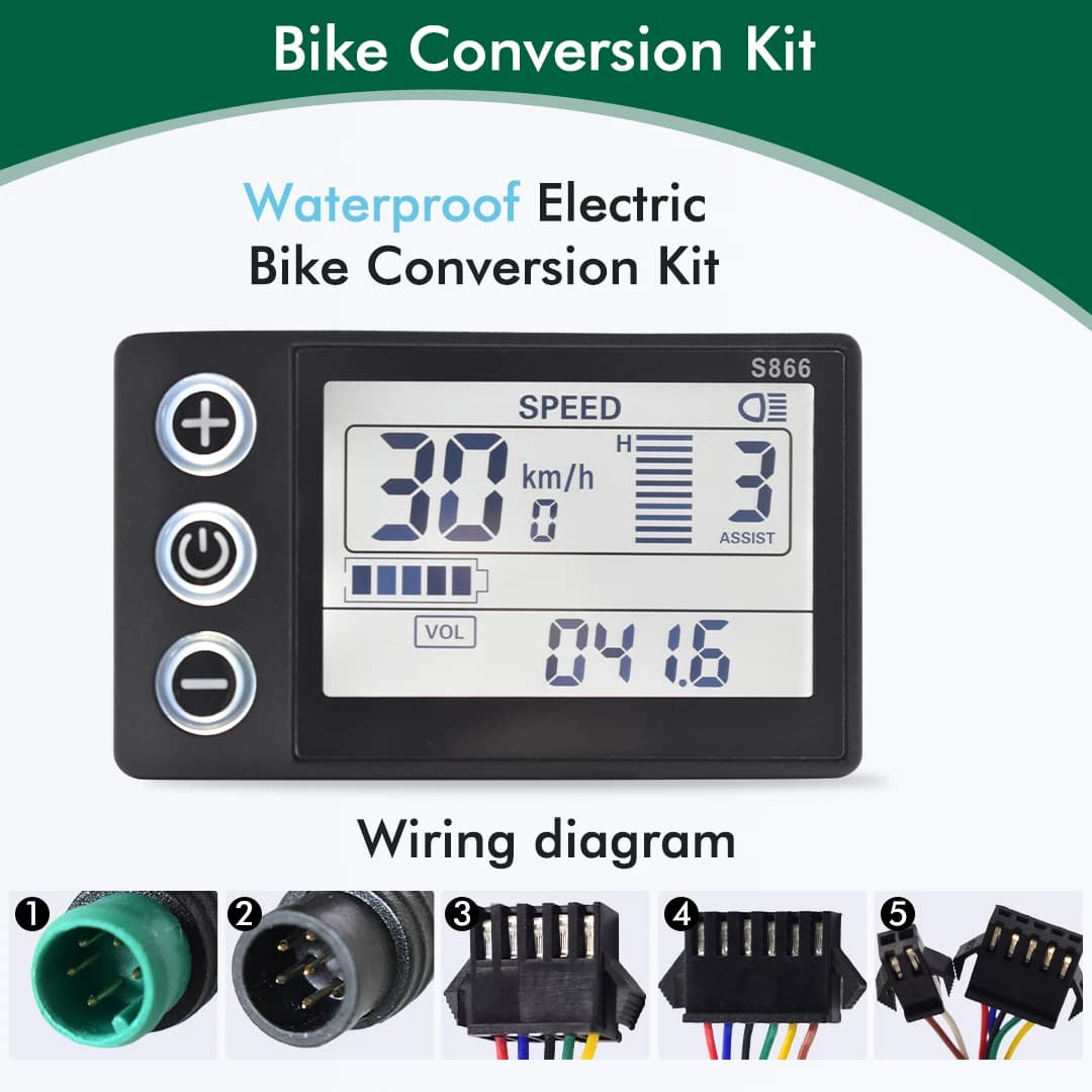S866 Elektrische fiets UART 2-display Digitale E-scooterkabel Ebike Smart Fietscomputer Fietssnelheidsmeter Waterdicht Road