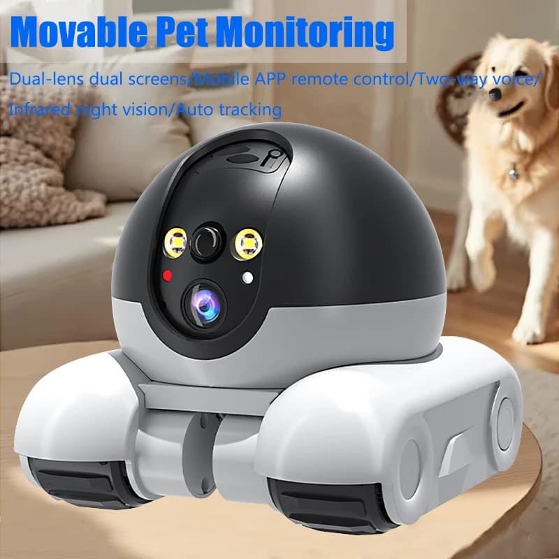 WIFI Dual Lens Robot Camera Dual Screen Monitoring 1080P HD PTZ IP Beveiliging Bewakingscamera Auto Tracking Baby huisdieren Monitor