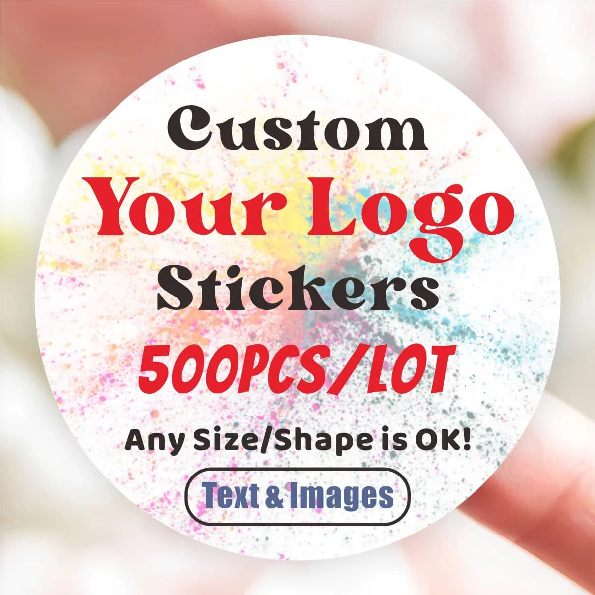 500 STKS Aangepaste stickers Aangepaste logo-labels Bruiloft Verjaardag Doop Verpakking Print uw eigen sticker Gepersonaliseerde stickers