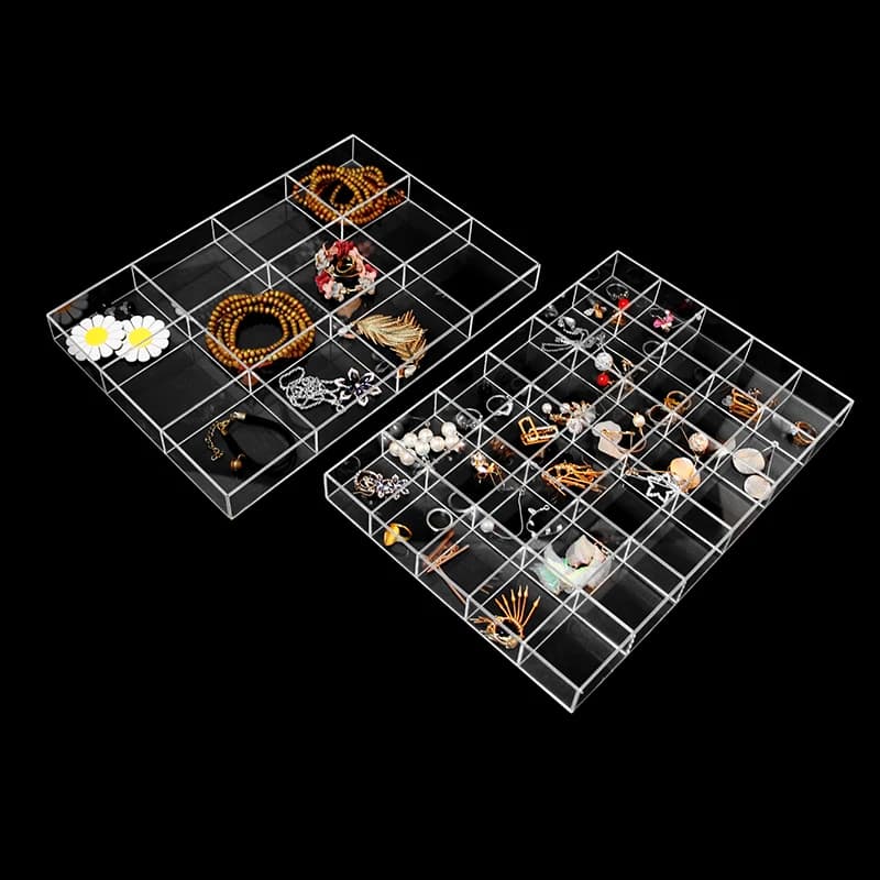 Acryl Sieraden Dienblad Showcase Display Organizer Houder Verdelers Voor Stud Drop Oorbel, Horloge, Kraal, Trinket Opbergdoos Lade