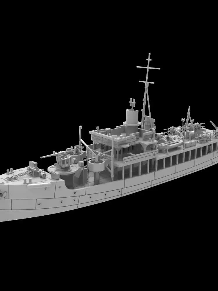 HMS Greet Britannia Isles Class Gewapende Trawlers Liscomb RHWS015 1/1250 1/350 1/700 1/200 1/144 Militaire Model Kit Waterlijn