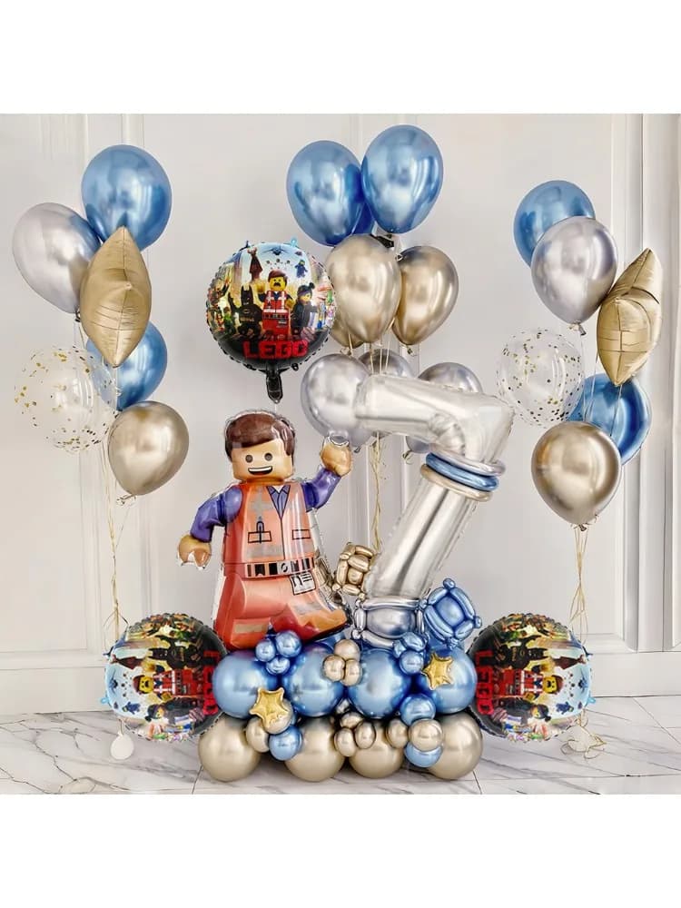 Cartoon Bouwsteen Party Ballon Set Kleurrijke Latex Ballonnen voor Baby Shower Kinder Verjaardag Thema Kerstdecoraties