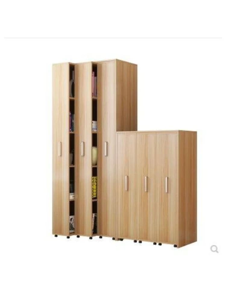 Stofdichte mobiele onzichtbare boekenkast met wielen, boekenplank, uittrekbare lade, uittrekbare kast, opbergkast, spleetkast