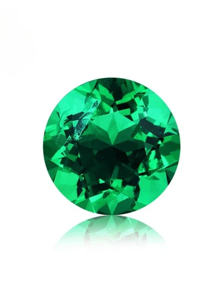 In het laboratorium gekweekte smaragd Columbia Muzo groene kleur rond geslepen hydrothermische kleine edelsteen voor sieraden Selecteerbaar