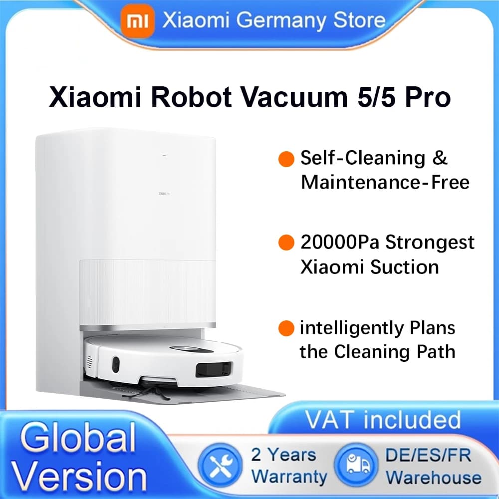 Xiaomi Robot Vacuum 5/5 pro Global versie slimme stembediening 20000Pa sterkste Xiaomi-zuigkracht plannen het reinigingspad LDS verhogen en lagere