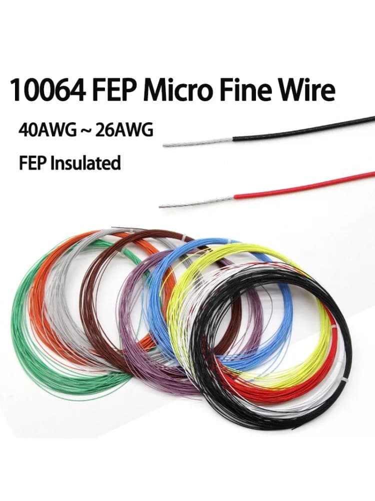 10/50M 10064 Elektronische Draad 40 36 34 32 30 28 26AWG Microdraad DIY Soldeerwerk FEP Isolatie Vertind Koper Ultrafijn Kabel