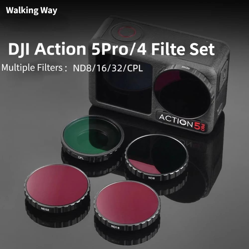 DJI Osmo Action 5pro/4 filterset CPL ND8/16/32 Nano gecoate filterset Action4 Nd-lens Geschikt voor DJI camera-accessoires