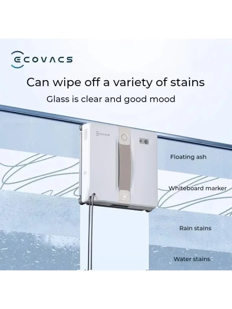 ECOVACS Originele Winbot Air Mini Robot voor Raamreiniging 8000Pa Zuigkracht Universele 100V-240V spanning voor glazen oppervlakken