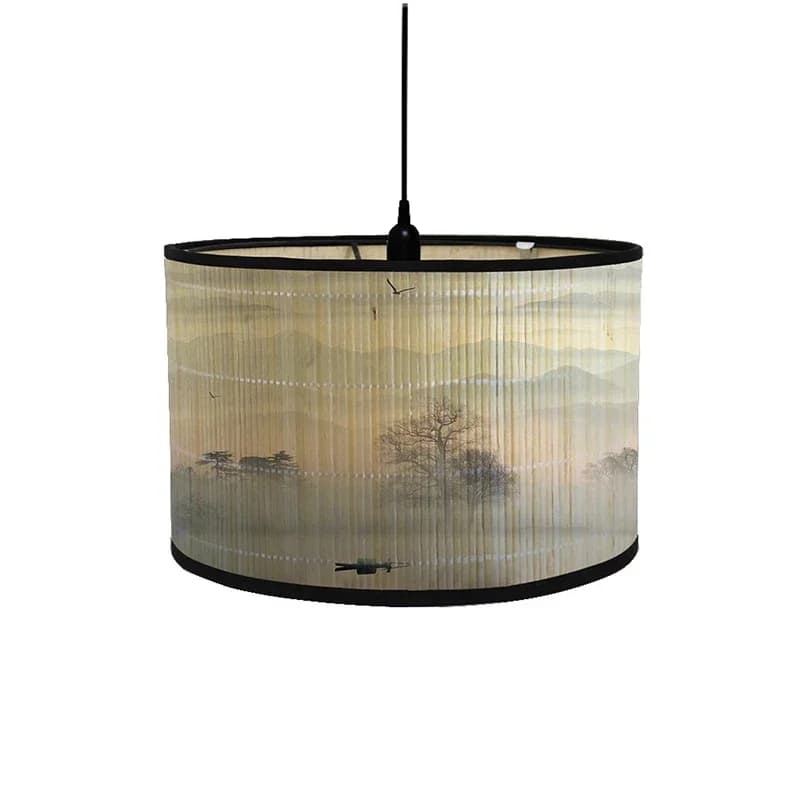 Bamboe Lampenkap Chinese Stijl Plafond Tafel Homestay Home Decor Drum Kroonluchter Wandlamp Lampenkappen Bamboe Art Licht Schaduw