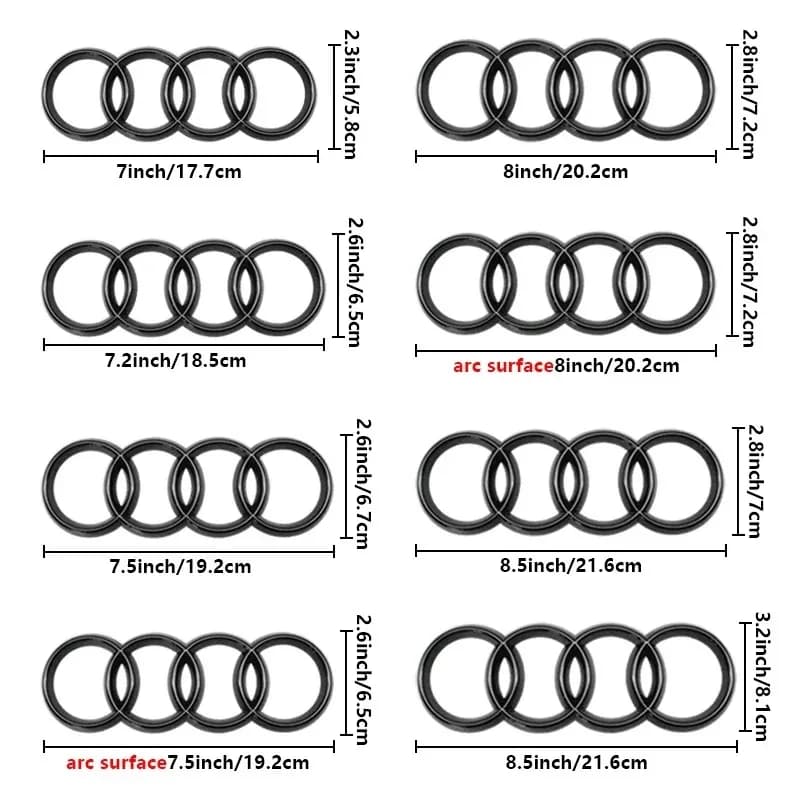 4Rings Logo ABS Chroom Zwart Voor Audi A3 A4 A5 A6 A7 A8 C7 C6 C5 B5 B6 B7 TT Auto Voorbumper Embleem Motorkap Badge Achterklep