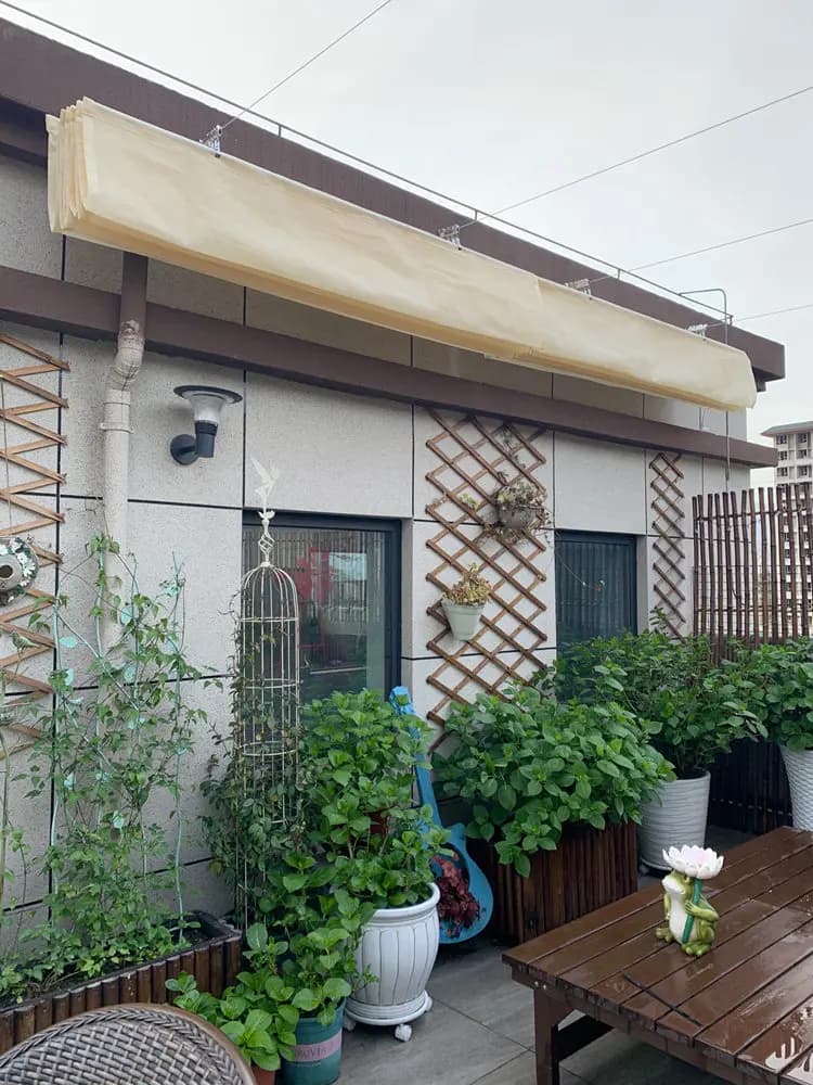 Nieuwe 2.5x3m ~ 3X6M 300D Waterdicht Polyester Telescopische Wave Zonnescherm Net Thuis Tuin Tuinhuisje Pergolas Regendicht Schuiven luifel