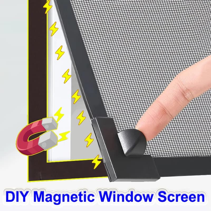 DIY Op Maat Gemaakt 2025 Magnetisch Schermvenster, Muskietengaas Magnetisch Gordijn, Onzichtbaar, Zelfklevend Magnetisch Venster voor Thuisgebruik