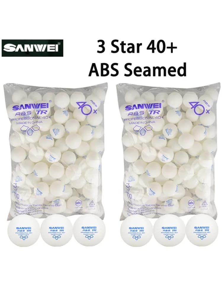 SANWEI TR/RS/3S 3 Ster Tafeltennisballen 40+ ABS Nieuw Materiaal Naadloze Duurzame Professionele Pingpongballen Training 50/100 stuks