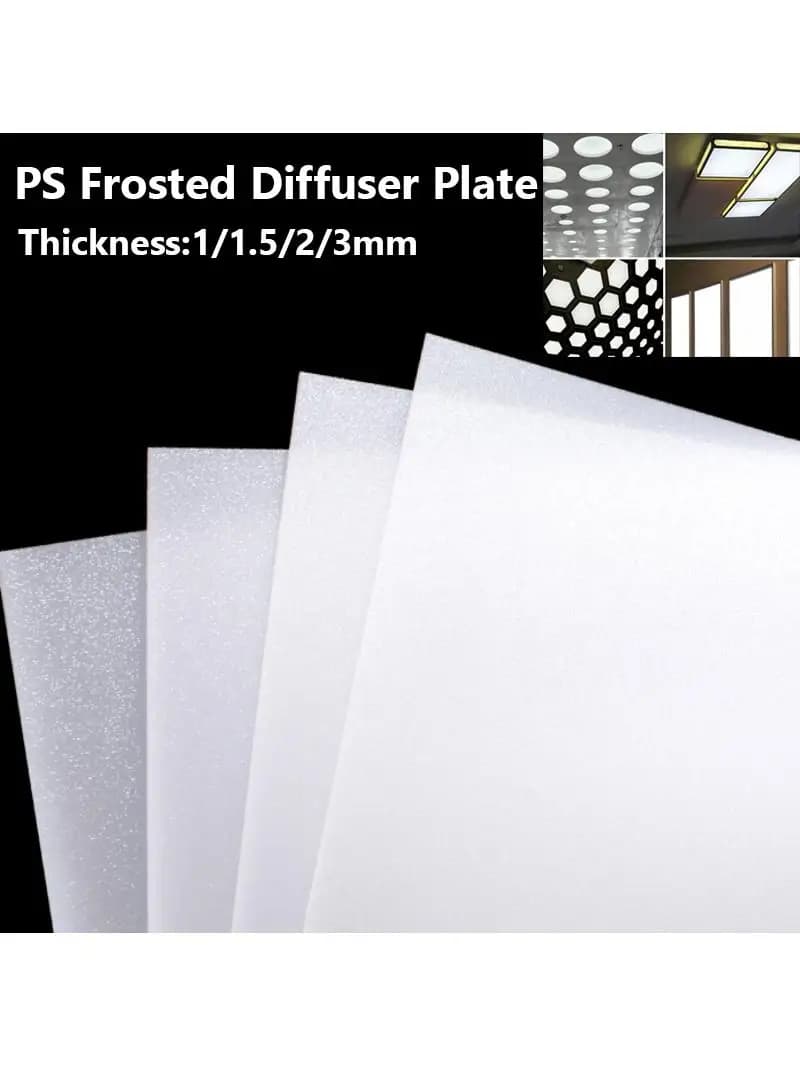 Plexiglas diffusorblad 200 mm x 300 mm, dikte: 1 mm ~ 3 mm, acryl opaal matte plaat voor led-lichtafdekking