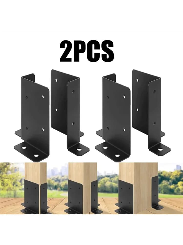AT05-Houten hekpaal Basissteunbeugel, past op 2X4, 4X4, 6X6 palen - Verstelbare basisbeugel voor Pergola Mailbox