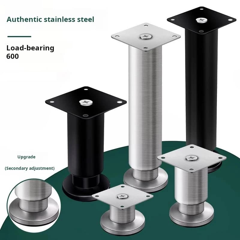 4-pack roestvrijstalen meubelsteunpoten, verstelbare bankpoten, bedpoten, tafel DIY verhogende draagaccessoires