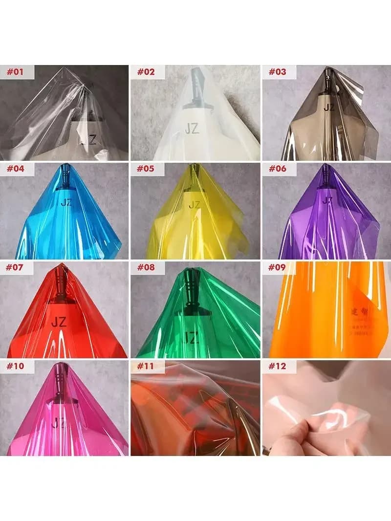Transparante TPU-stof Waterdicht 0,2 mm PVC Jelly Filmstoffen voor regenjas Kleding Designerstof DIY Tas Naaiaccessoires