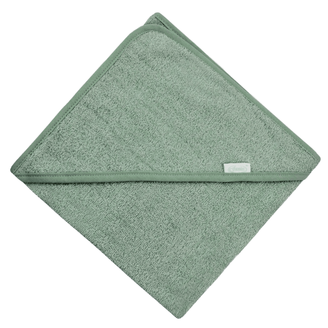 Badcape met naam - Stone Green - 80 x 80 cm