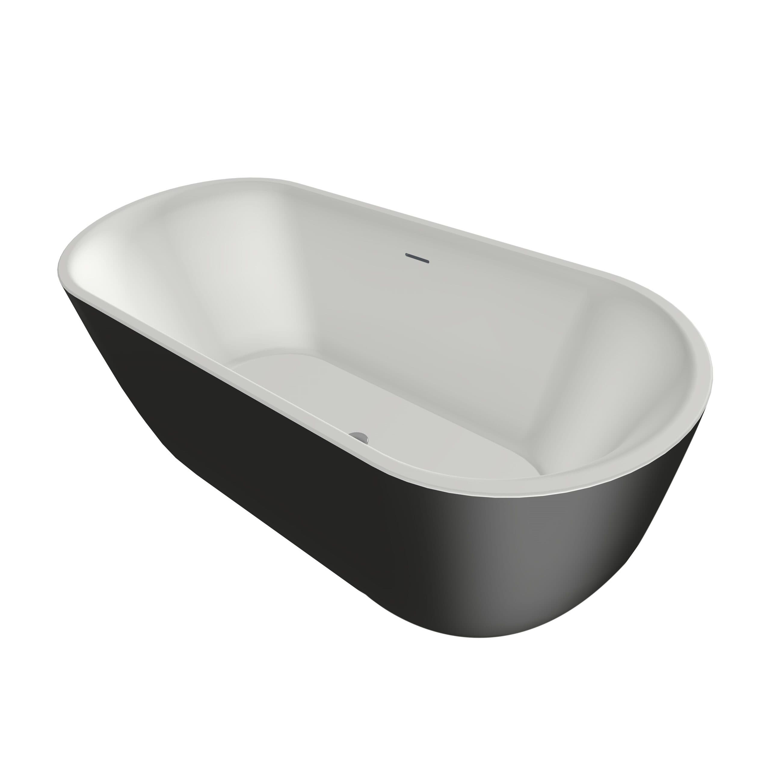 Xenz Humberto Solid Surface bad 170x72 cm Zwart (git zwart)