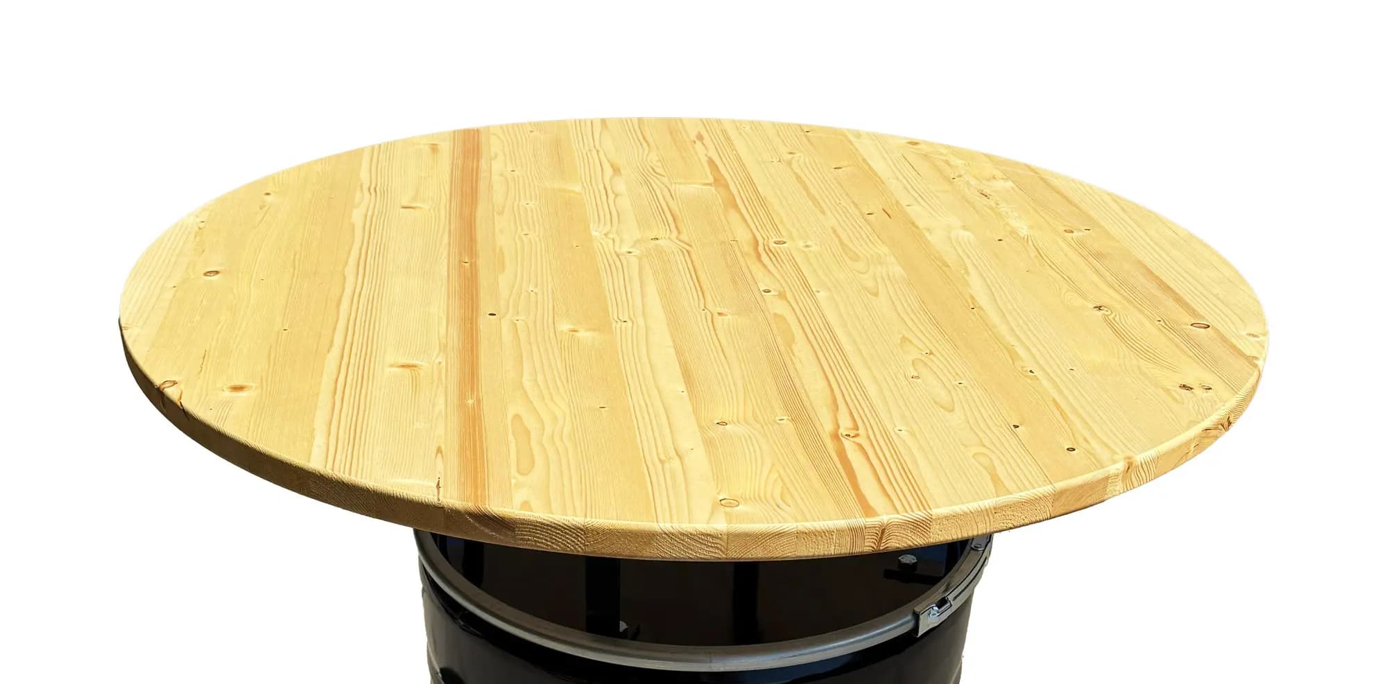 Houten tafelblad voor 200L vloeistofvat - Rond tafelblad (100 cm)