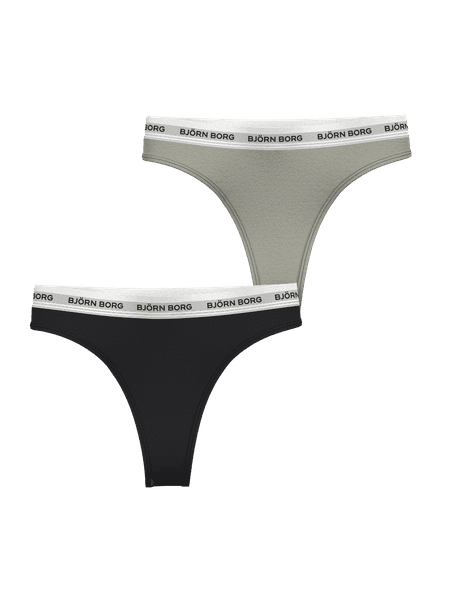 Björn Borg Core Logo Thong 2-pack Groen, XL