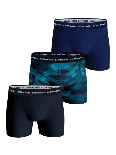 Björn Borg Cotton Stretch Boxers 3-pack Blauw, L