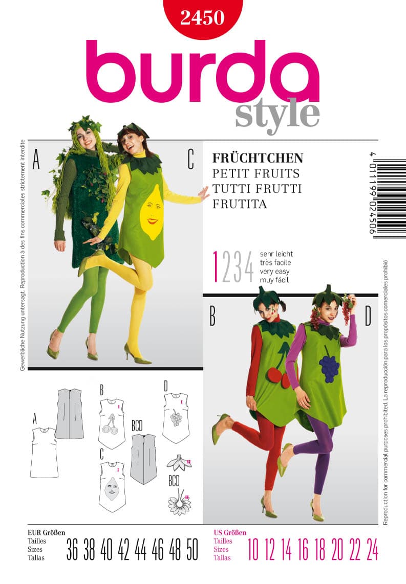 Tutti frutti (maat 36-50) Burda 2450 -  Patronen - multi