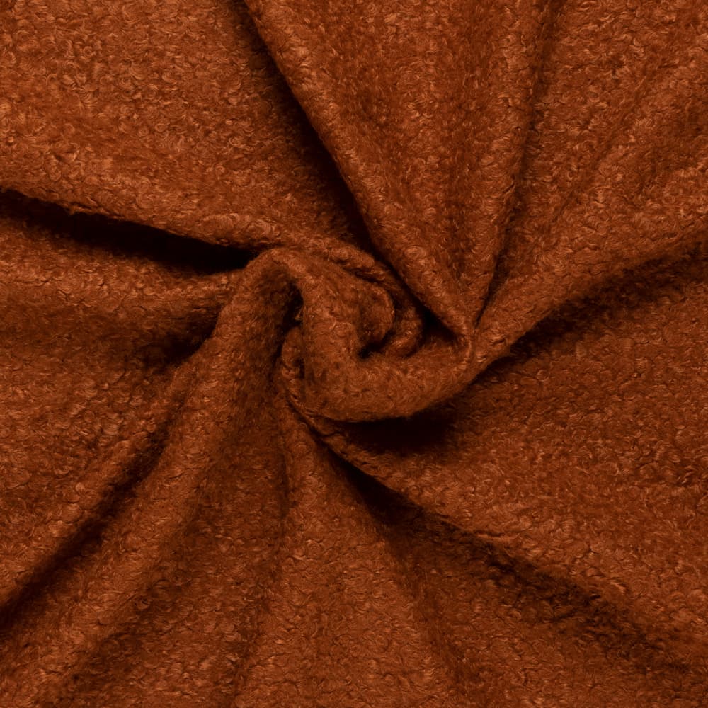 Koper mohair bouclé look - wol mix Stoffen - bruin - 150 cm breed