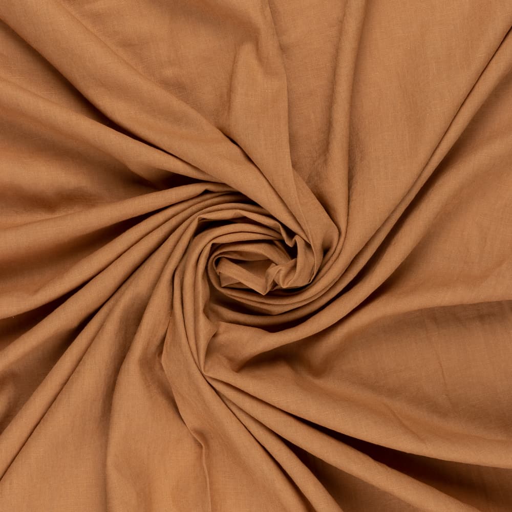 Camel gewassen linnen - linnen Stoffen - beige - 135 cm breed