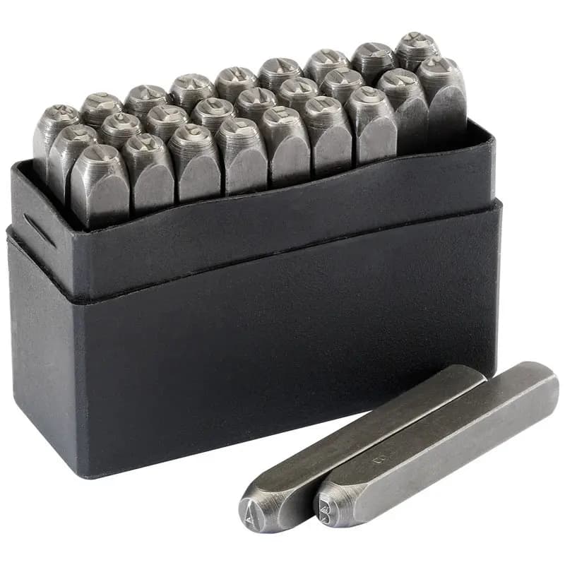 Metalen stempel met letter Draper