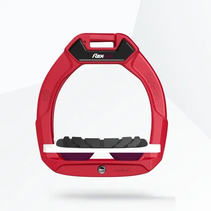 Veiligheidsstijgbeugels Paardrijden Hellend Grip Rood/Wit/Pruim Kind Flex-On Safe-On