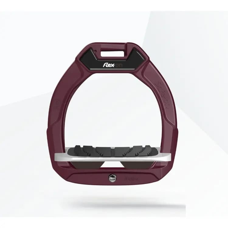Veiligheidsstijgbeugels Paardrijden Incliné Grip Bordeaux/Grijs/Bruin kind Flex-On Safe-On