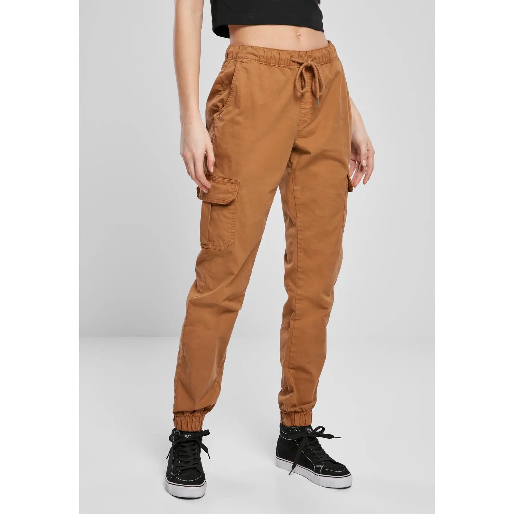 Damesbroek Urban Classics high waist cargo trainingsbroek