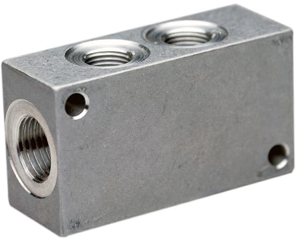 Verdeelblok alu. G1/4" (4 x 1/8")