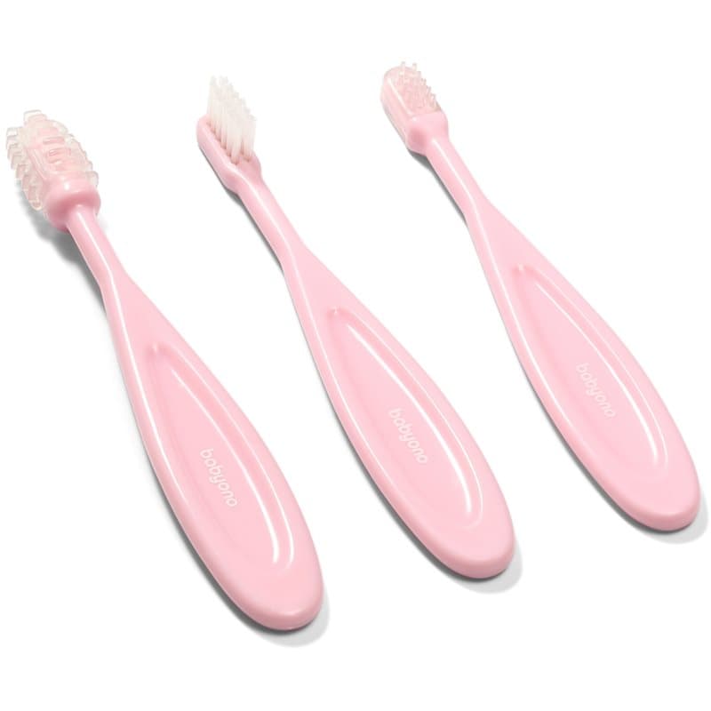 BabyOno Toothbrush Kinder Tandenborstel Pink 3 st