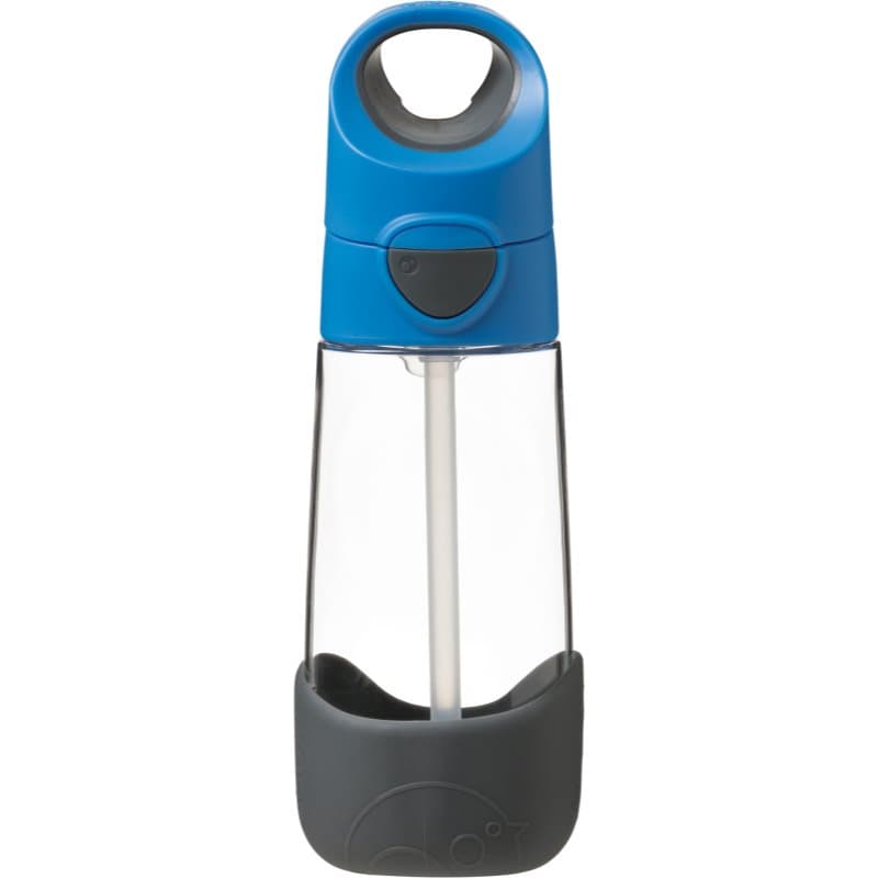 b.box Bottle with Straw fles met rietje Blue Gray 1 st