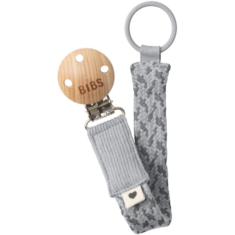 BIBS Paci Braid fopspeenclip Cloud / Iron 1 st