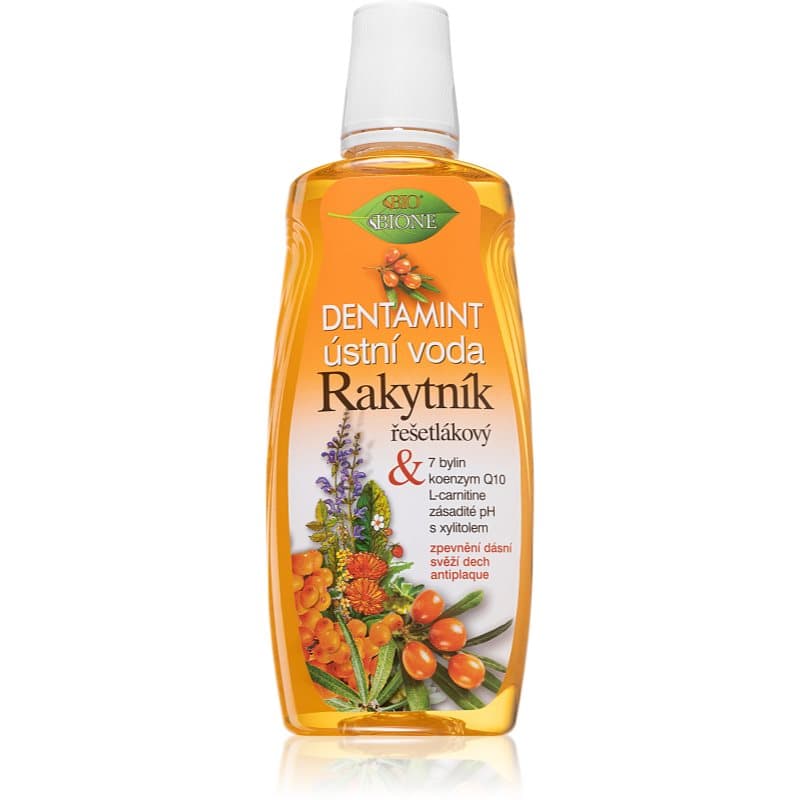 Bione Cosmetics Sea buckthorn Mondwater Tegen Plaque en voor Gezond Tandvlees 500 ml