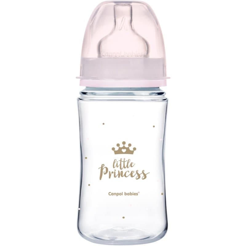 Canpol babies Royal Baby babyfles 3m+ Pink 1 st