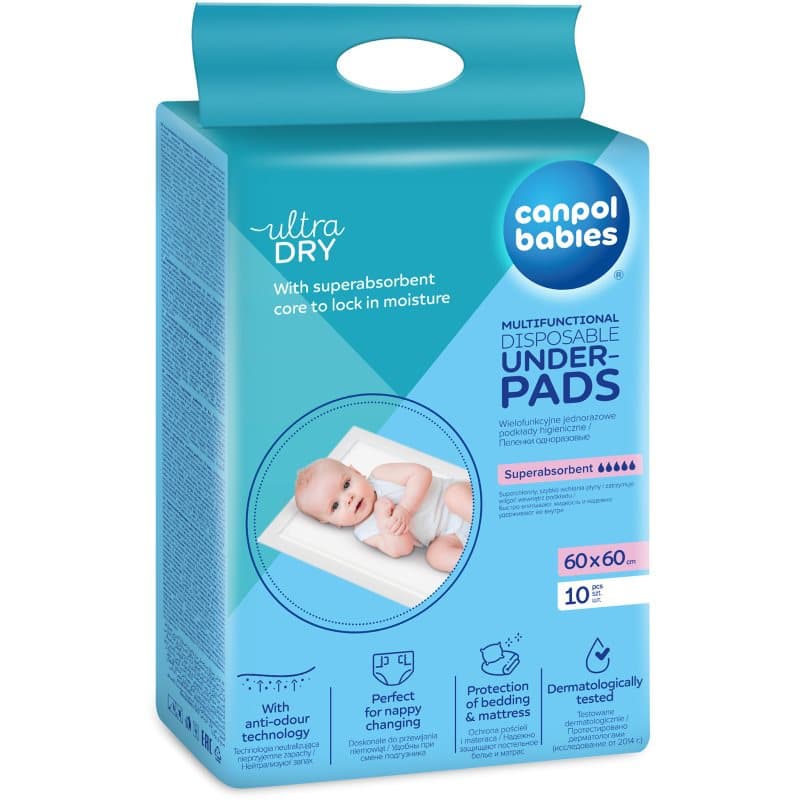 Canpol babies Multifunctional Underpads wegwerpverschoningsmatjes 60x60 cm 10 st