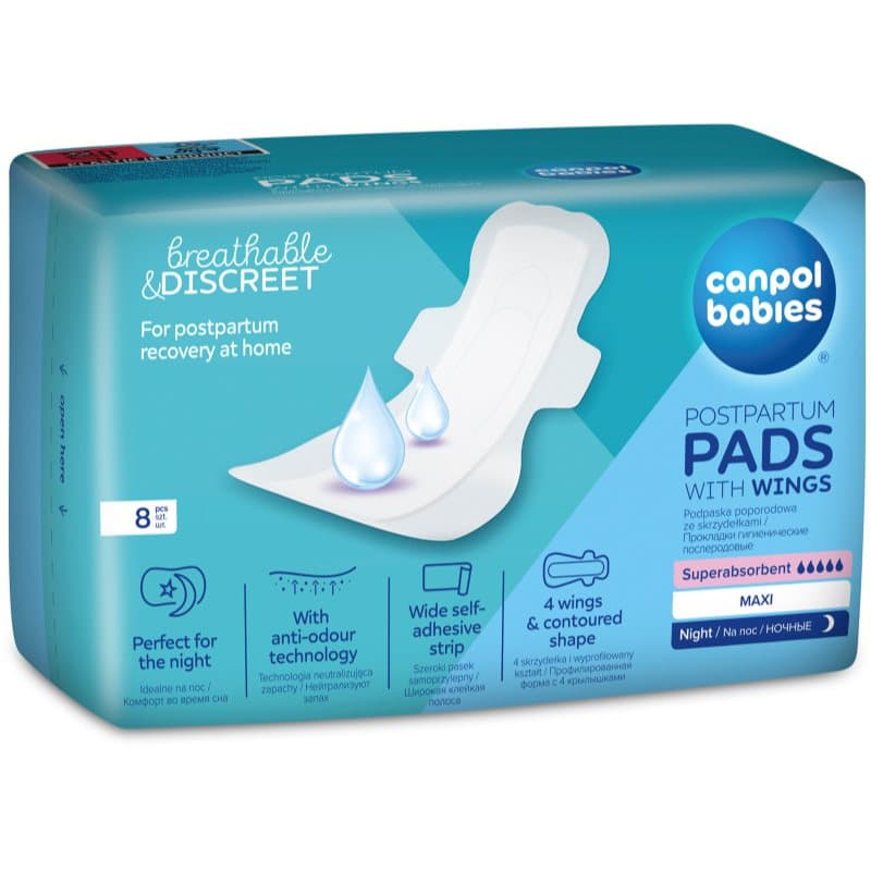 Canpol babies Postpartum Pads With Wings kraamverband voor ’s nachts 8 st