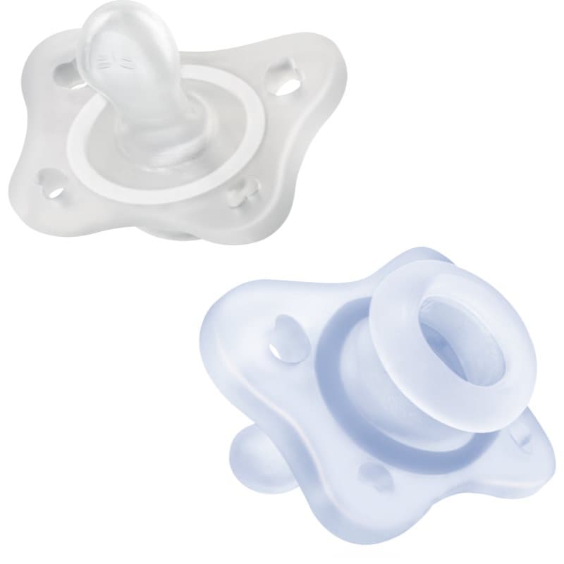 Chicco Physio Forma Mini Soft 0-2m fopspeen Blue/Transparent 2 st