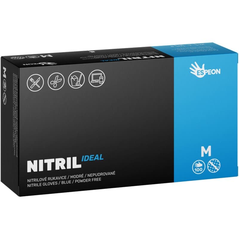 Espeon Nitril Ideal3 Blue nitril poedervrije handschoenen maat M 100 st