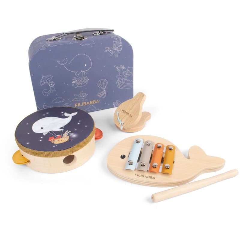 FILIBABBA Play Set My First Wooden Toy Instruments muziekspeelgoed voor Kinderen 3 st